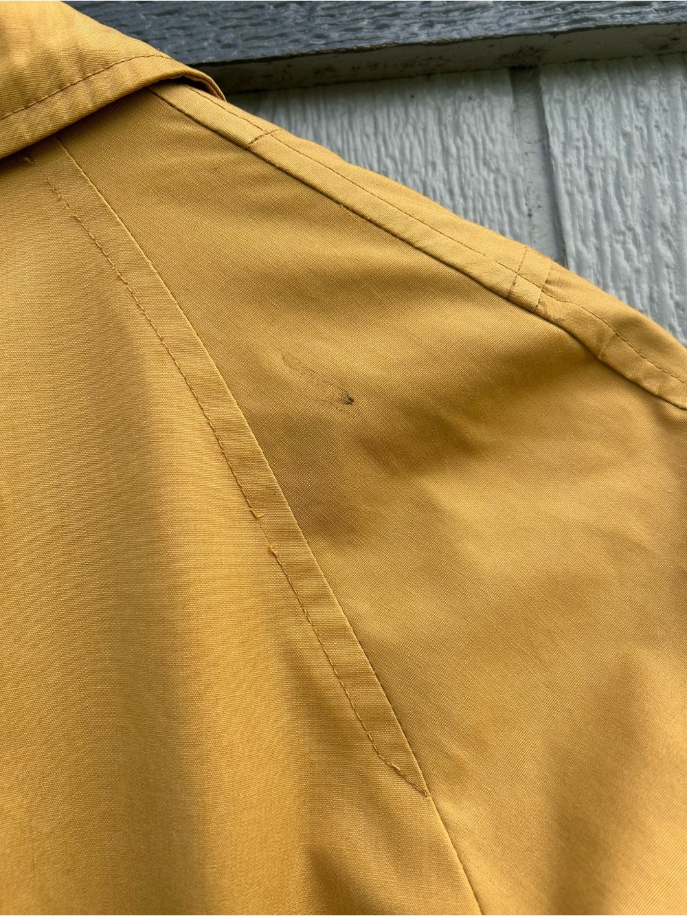 Vintage 1970s Rainfair Yellow Rain Jacket — Distressed, Unique Classic - Picture 9 of 16